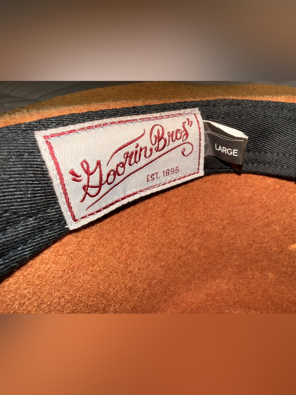 Goorin Bros Rust-Brown Felt Rancher Hat with Cream Band - Picture 3 of 8